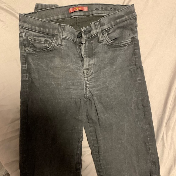 7 For All Mankind Black Skinny Stretch Jeans - Picture 4 of 6